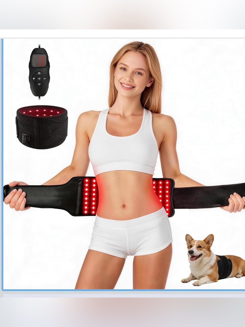 Red light therapy wrap 120 leds dual wavelength adjustable 26”x8” pad